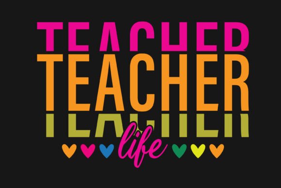 Colorful Teacher Life Heart Design: A Creative Resource