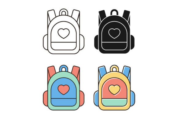 Cute Backpack Icon Set for Creative Projects