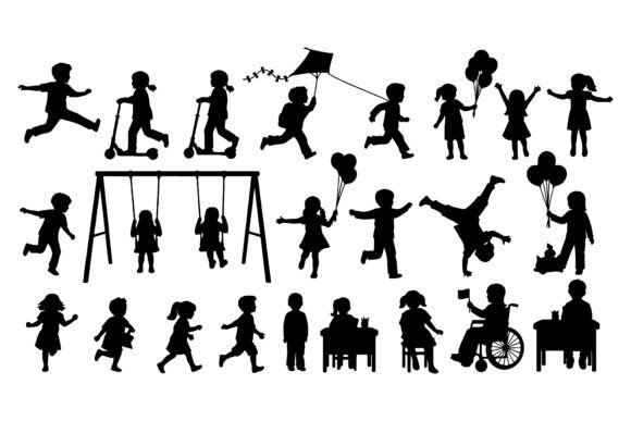 Diverse Children Playing Outdoors Silhou: A Strategic Asset for Visual Storytelling