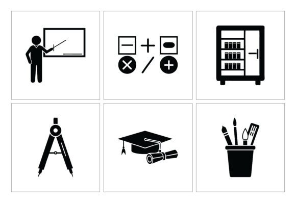 Education and School Supplies Icons Set: A Versatile Design Resource