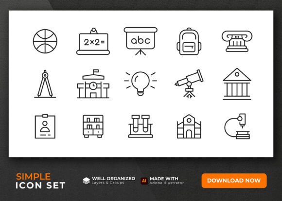 Elevating Educational Design with the Education and Learning Line Icon Set