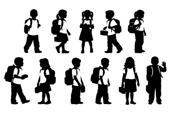 Evaluating the Diverse Group of Children Walking to School Silhouette for Professional Design
