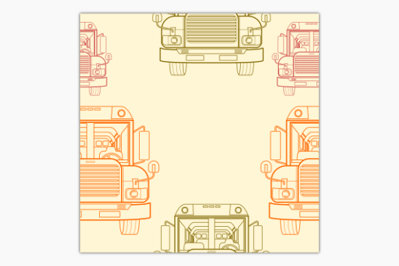 Front View School Bus Outline Pattern