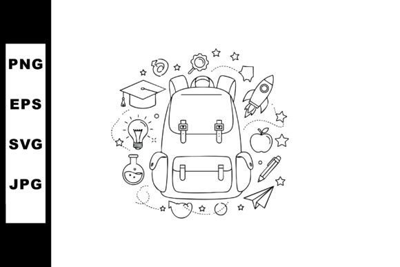 School Backpack with Education Icons and the Art of Clean Vector Design