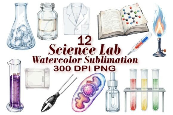 Science Lab Watercolor PNG: Elevate Your Designs