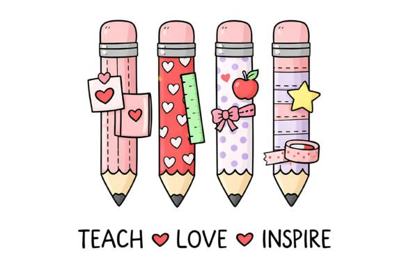 Teach Love Inspire Teacher Illustration: A Visual Tribute to Modern Education