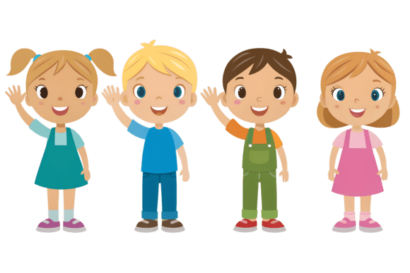 The Power of Inclusive Visuals: Why Four Diverse Children Waving Hello PNG is a Designer's Essential
