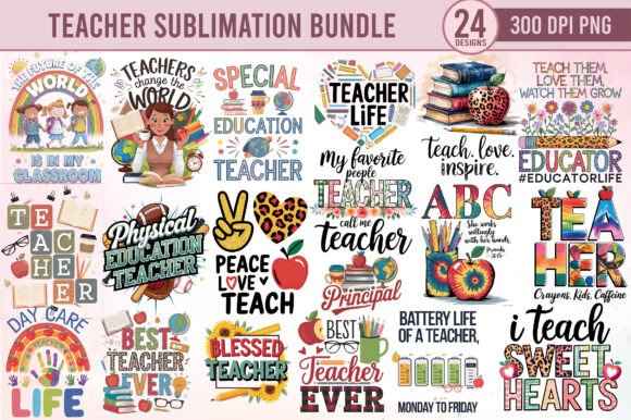 Unlock Creative Potential with the Teacher Sublimation Bundle PNG